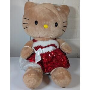 Hello Kitty Build Bear Gingerbread Brown Plush No Bow 2012 Red Dress Stuffed